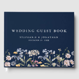 Hochzeit von Navy Spring Wildblume Meadow Garden Gästebuch