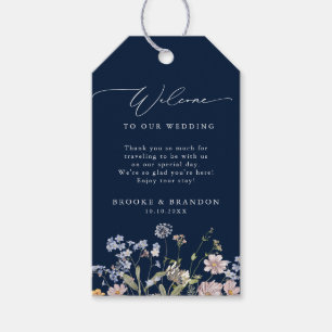 Hochzeit von Navy Spring Wildblume Meadow Garden Geschenkanhänger