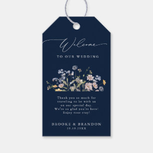 Hochzeit von Navy Spring Wildblume Meadow Garden Geschenkanhänger