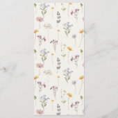 Hochzeit von Navy Spring Wildblume Meadow Garden Menükarte (Rückseite)