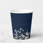 Hochzeit von Navy Spring Wildblume Meadow Garden Pappbecher (Rückseite)