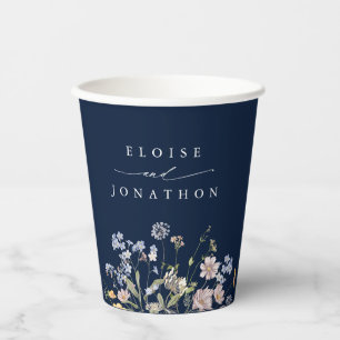 Hochzeit von Navy Spring Wildblume Meadow Garden Pappbecher