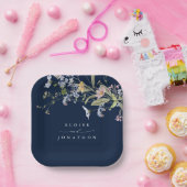 Hochzeit von Navy Spring Wildblume Meadow Garden Pappteller (Party)