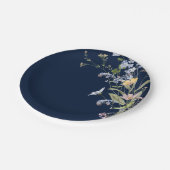 Hochzeit von Navy Spring Wildblume Meadow Garden Pappteller (Schrägansicht)