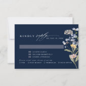 Hochzeit von Navy Spring Wildblume Meadow Garden RSVP Karte (Vorderseite)