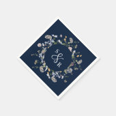 Hochzeit von Navy Spring Wildblume Meadow Garden Serviette (Ecke)
