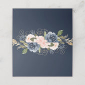 Hochzeit von Navy und Blütenpink Platzkarte (Außenseite Aufgefaltet)