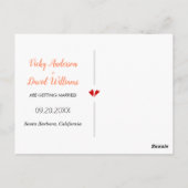 Hochzeit von Navy und Korallen Speichern Sie das D Postkarte (Rückseite)