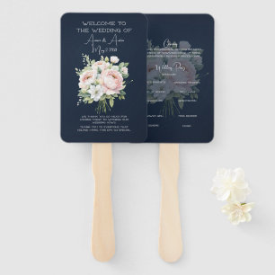 Hochzeit von Navy und Pink Peony Fächer