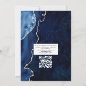 Hochzeit von Navy und Silver Agate QR Code UAWG Einladung (Rückseite)