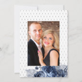 Hochzeit von Navy und Weiß mit Silberfolie Einladung (Rückseite)