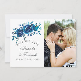 Hochzeit von Navy und White Watercolor retten das Save The Date