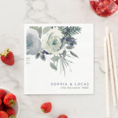 Hochzeit von Navy Winter Floral Serviette (Beispiel)