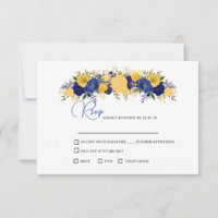 Hochzeit von Navy & Yellowish Gold Floral Bouquet