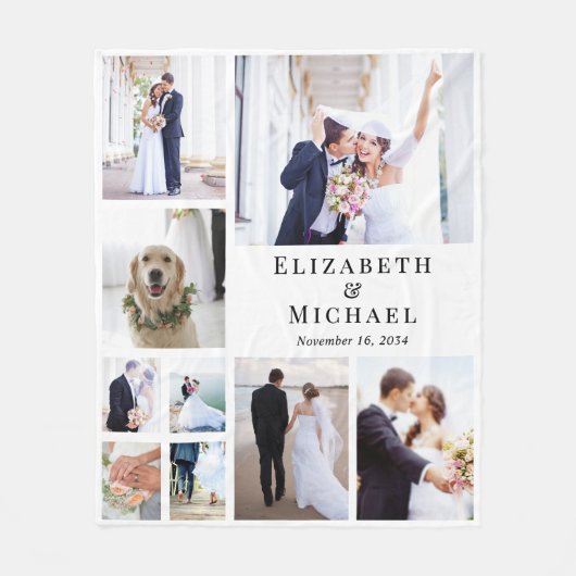 Hochzeit von neuem Foto Collage Fleecedecke (Vorderseite)