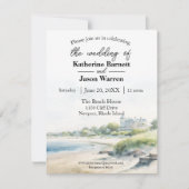 Hochzeit von Newport Rhode Island Beach Einladung (Vorderseite)