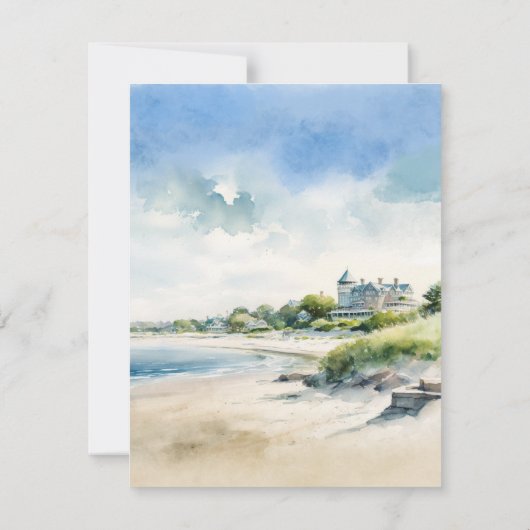 Hochzeit von Newport Rhode Island Beach Einladung (Rückseite)