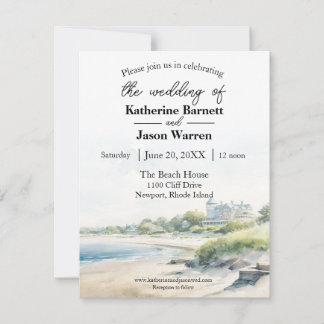 Hochzeit von Newport Rhode Island Beach Einladung