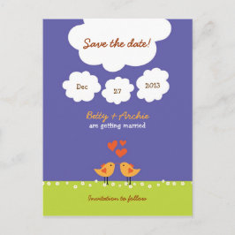 Hochzeit von niedlichen Cartoon Ankündigungspostkarte