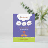 Hochzeit von niedlichen Cartoon Einladung (Stehend Vorderseite)