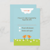 Hochzeit von niedlichen Cartoon RSVP Karte (Vorne/Hinten)