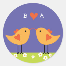 Hochzeit von niedlichen Cartoon Runder Aufkleber