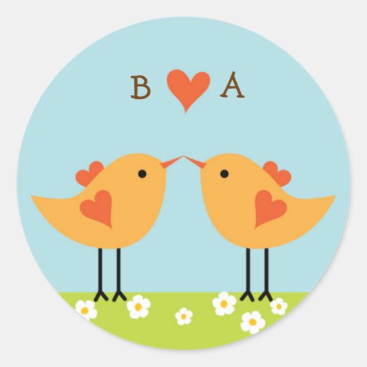 Hochzeit von niedlichen Cartoon Runder Aufkleber (Vorderseite)