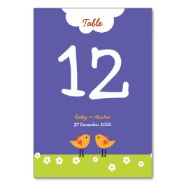 Hochzeit von niedlichen Cartoon Tischnummer