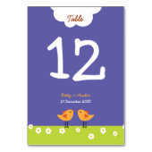 Hochzeit von niedlichen Cartoon Tischnummer (Rückseite)