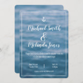 Hochzeit von Ocean & Blue Sea Einladung (Vorne/Hinten)