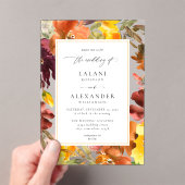 Hochzeit von Orange und Gelben Fall - 3 Acryleinladungen (Insitu (Handheld))