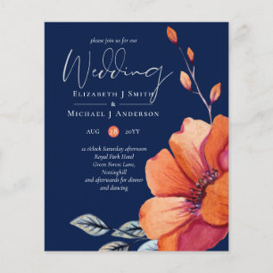 Hochzeit von Orangen-Flora mit niedrigem Budget Flyer