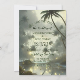 Hochzeit von Ozeanen und Palmen Einladung
