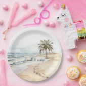 Hochzeit von Palmen Beach Ocean Pappteller (Party)