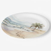 Hochzeit von Palmen Beach Ocean Pappteller (Schrägansicht)