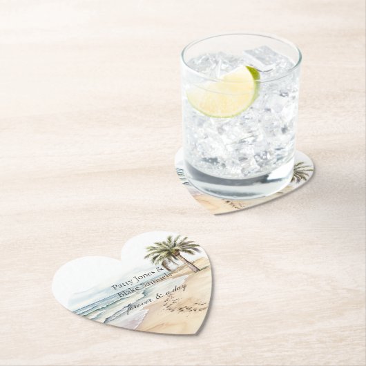 Hochzeit von Palmen Beach Ocean Untersetzer (Vor Ort)