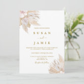 Hochzeit von Pampas-Gras Einladung (Stehend Vorderseite)