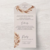 Hochzeit von Pampas-Gras in Böhmen All In One Einladung (Innen Boden)