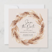 Hochzeit von Pampas-Gras in Böhmen Einladung (Vorderseite)