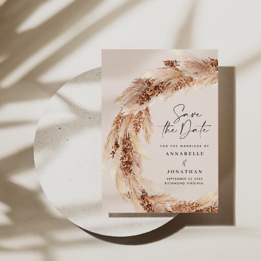 Hochzeit von Pampas-Gras in Böhmen Einladung