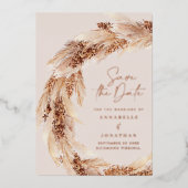 Hochzeit von Pampas-Gras in Böhmen Folieneinladung (Vorderseite)