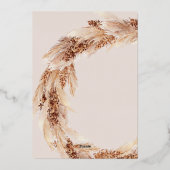 Hochzeit von Pampas-Gras in Böhmen Folieneinladung (Rückseite)