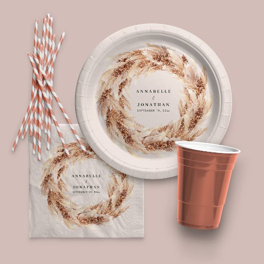 Hochzeit von Pampas-Gras in Böhmen Serviette