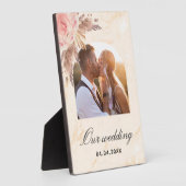 Hochzeit von Pampas-Gras-Rosa-Marmor Fotoplatte (Seite)