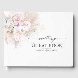 Hochzeit von Pampas Grass und Pink Anthuriums Gästebuch