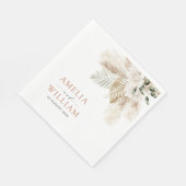 Hochzeit von Pampas und Grünpflanzen Serviette (Ecke)