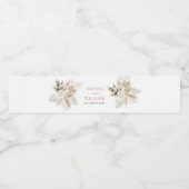 Hochzeit von Pampas und Grünpflanzen Wasserflaschenetikett (Einzelnes Label)