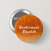 Hochzeit von personalisiert Red Glitzer Bridesmaid Button (Vorne & Hinten)