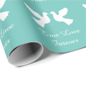 Hochzeit von personalisiert-romantischen Weißschil Geschenkpapier (Rolleneckpunkt)