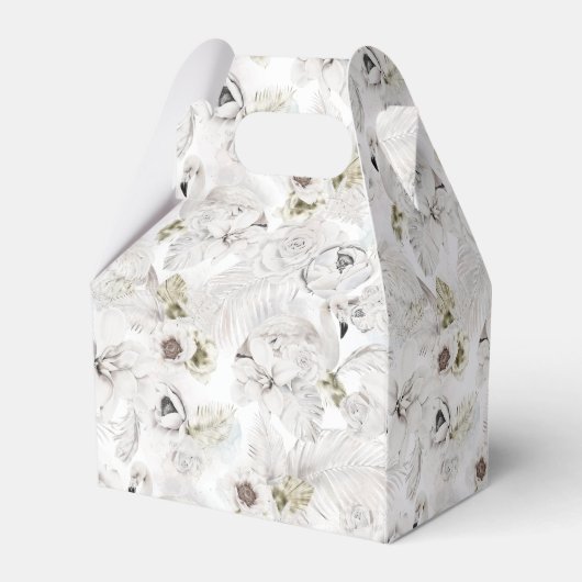 Hochzeit von personalisierten Weißblütenschwänen Geschenkschachtel (Rückseite)